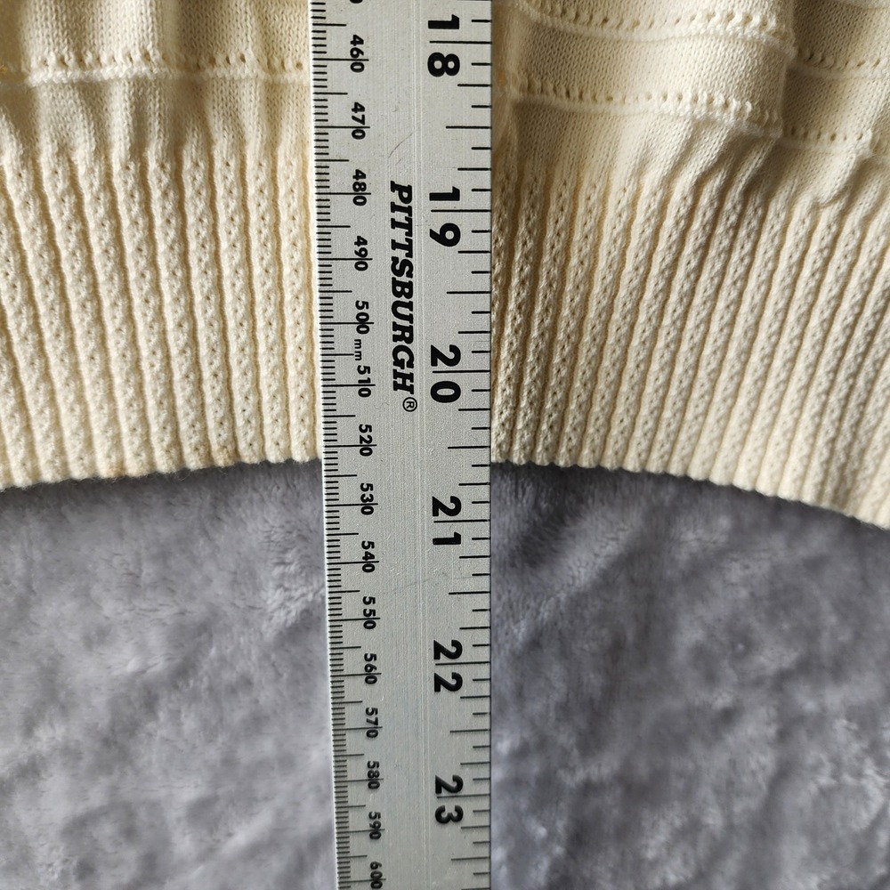 Madewell Womens Short Sleeve Size Medium Textural Stitch Crewneck Sweater Cream - Picture 8 of 10